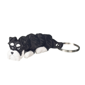 Sznaucer brelok 3D czarno biały pies do kluczy